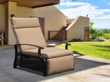 Adjustable Patio Recliner Chair Metal Outdoor Lounge Chair with Flip Table Push Back, Adjustable W1859P196335