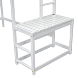 ZUN Twin Size High Loft Bed with Ladder landing Platform, Ladders, Guardrails,White W504119725