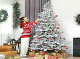 HOMCOM 7.5 ft Artificial Frosted Christmas Tree with Realistic Branches, Wide Full Spruce Holiday W2225P485592