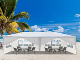 10'x20' Outdoor Party Tent with 6 Removable Sidewalls, Waterproof Canopy Patio Wedding Gazebo, White 40291651