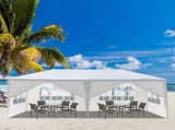 10'x20' Outdoor Party Tent with 6 Removable Sidewalls, Waterproof Canopy Patio Wedding Gazebo, White 40291651