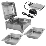 Electric Chafing Dish 9L/9.5QT 400W 110V Food Warmer Buffet Electric Chafing Dish with Glass Lid for 21236772