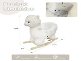 Kids Ride-On Rocking Horse Toy with Lullaby Song,Alpaca Rocking Toy with Hand Puppets and Safety 21598762