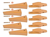 Bucket Shanks 1193204 Teeth 1U3202 with Pins 8E6208 Retainers 8E6209 - 5 Sets 52769713