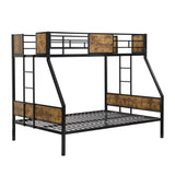 Twin Over FULL Metal Bunk Bed with 2 - Side Ladder and Full-Length Guardrail, No Box Spring Needed, W311133413