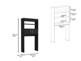 63H" Over The Toilet Cabinet, Two Shelves, Double Door, Black B097132905
