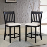Casual Seating Black Finish Chairs Set of 2 Rubberwood Transitional Slatted Back Design Dining Room W2170140356