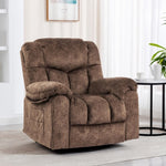 ZUN Swivel and Rocking Recliner Chair with Massage and Heating Bonded Leather Sofa W1403P172917