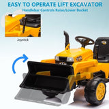 ZUN 12V Kids Ride on Tractor Electric Excavator Battery Powered Motorized Car for Kids Ages 3-6, with W1811P154760