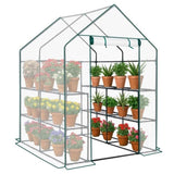 Mini Walk-in Greenhouse with PE Cover, 8-Shelf Indoor Outdoor Plant Gardening Green House for Garden 36309450