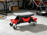 300 LBS Capacity Rolling Mechanic Stool with 4" Wheels, 3 Slide-Out Tool Trays & Drawer, Heavy Duty 91677153
