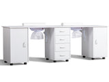Double Manicure Table with Electric Dust Collector, Movable Table Station with Wrist Rest for 89103813