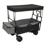 480Lbs Collapsible Wagon with Canopy,Wagon Stroller with 7" All-Terrain Wheels, Lightweight Foldable 28469453