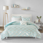 ZUN Metallic Comforter Set with Bed Sheets B03595877