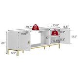 70 Inch TV Stand, Heavy Duty Wood Media Entertainment Center Console with Cabinet Storage & Open T3609P332396