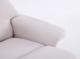 Beige Fabric Upholstered Heated Massage 360&deg Swivel Accent Chair, Chair with ottoman, Ergonomic W3248P464442