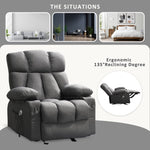 ZUN Recliner Chair ,with vibration massage and heating ergonomic living room adult lounge chair, with W1521P264878