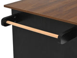 55.5" Farmhouse Kitchen Island with Drop Leaf, Kitchen Storage Island with Barn Door, Power Outlet, 41076363
