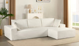 CozyForm Convertible Sectional Sofa in Soft Corduroy, Modern Comfy Couch with Full Foam Cushioning, B2735P359716
