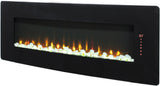 48 inch Curved Front Wall Mounted Electric Fireplace with remote and multi color flame & emberbed W1769P199008