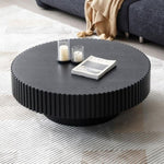 ZUN BLACK MDF coffee table 39.37inch Modern Handcraft Drum Coffee Table Round Wood Coffee Table for W876P188695