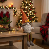 2PCS Set Christmas Gnome Decorations 5.5x3.5x20.5" Fabric Sitting Gnomes with Orange Hat & Maple 99880685