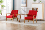 ZUN Accent Chairs Set of 2 with Table, Mid Century Modern Accent Chair, Wood and Fabric Armchairs 90316641