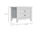 Windsor 2-Drawer Nightstand White B06280041