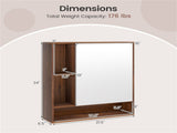 2 in 1 Mirrored Bathroom Wall Cabinet, Space-Saving Medicine Cabinet with Hidden Storage & Shelves 31972657