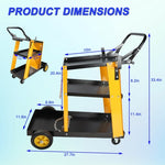 ZUN Multi Function 3 tier Welding Cart. gas bottle and accessory storage.Welding Heavy Duty Cart for Tig W227P220286