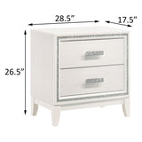 White 2-drawer Nightstand B062P181334