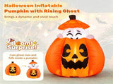 5ft Animated Halloween Inflatable Pumpkin with Rising Ghost, 2 Built-in LED Lights, Self-Inflating 54238430