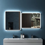 ZUN 24" W x30 " H Modern Wall Mounted LED Backlit Anti-Fog Rounded Rectangular Bathroom Mirror with US W1865108994