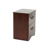 ZUN 2 Drawers Pine Wood Nightstand, Cherry B016P257268