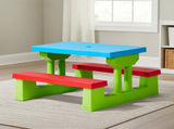 Kids Outdoor Table and Chair Sets with Removable Umbrella, Kids Picnic Table for Backyard Garden 70782072