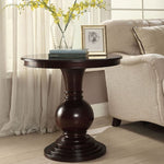 ZUN Espresso Accent Table with Pedestal Base B062P189135
