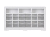 ON-TREND Sleek Design 24 Shoe Cubby Console, Modern Shoe Cabinet with Curved Base, Versatile WF309308AAK