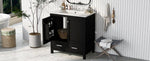 ZUN 30" Black Bathroom Vanity Single Sink, Combo Cabinet Undermount Sink, Bathroom Storage Cabinet WF324043AAB