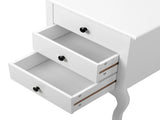3-Drawer European-Style Nightstand with Curved Legs Painted MDF Storage Cabinet 18.9*13.4*27.6in 63294959