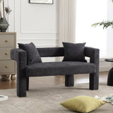 COOLMORE Modern Chenille Loveseat Sofa , Comfy Upholstered 2-Seater Sofa, Small Loveseat Accent W395P224847