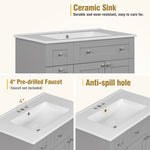 ZUN 30-Inch Grey Bathroom Vanity with Ceramic Sink Combo, Abundant Storage Cabinet - 2 Soft-close Doors WF532032AAE