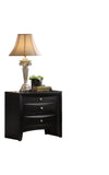 Black 2-Drawer Nightstand with Tray B062P209405
