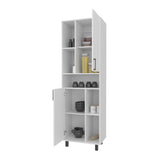 FM FURNITURE Buckshot Kitchen Pantry with Open Storage and 2 Doors, White B128P301403