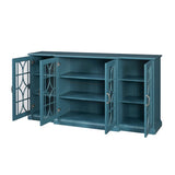 63" TV Stand, Sideboard Buffet ,Storage Cabinet, Teal Blue W96570012