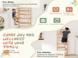 6-in-1 Swedish Ladder Wall Gym, Indoor Kids Playground with Swing, Rope Ladder, Pull-Up Bar, Slide, W1422P474542