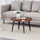 ZUN Modern Round Coffee Table - Annular Texture, Durable and Robust With a Diameter of 23.6 W2920P226079