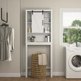 ZUN Over-the-Toilet Storage Cabinet, Space-Saving Bathroom Cabinet, with Adjustable Shelves and A Barn W40935622