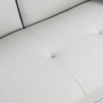 ZUN Sofa Bed with Armrest two holders WOOD FRAME, STAINLESS LEG, FUTON WHITE PVC W214104918