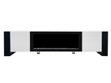 ON-TREND Modern TV Stand 34.2" Non-heating Electric Fireplace, High Gloss Entertainment Center 14602756