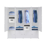 ZUN 4-layer 16 Cube Organizer Stackable Plastic Cube Storage, Plastic + Steel Wire with 3 Clothes Rails, 59827635